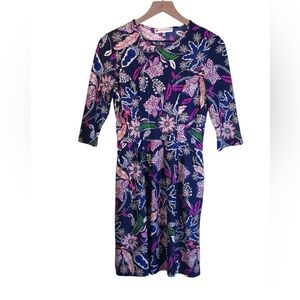Jude Connelly Brynn Fit & Flare Floral Patterned Dress 3/4 Sleeves Size XS
